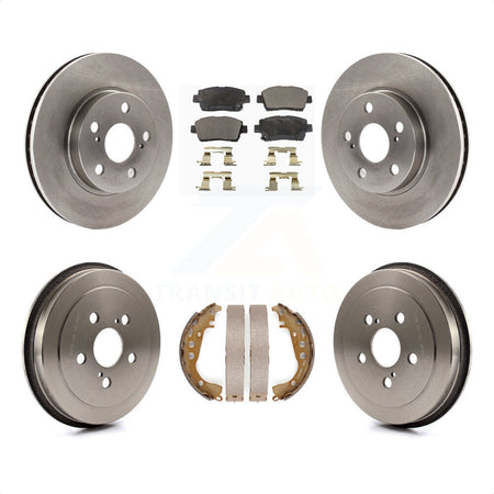 Front Rear Disc Brake Rotors Semi-Metallic Pads And Drum Kit For 2000 Toyota Celica GT K8F-103245 by Transit Auto