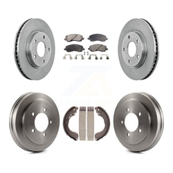 Front Rear Disc Brake Rotors Semi-Metallic Pads And Drum Kit For Dodge Caliber K8F-103254