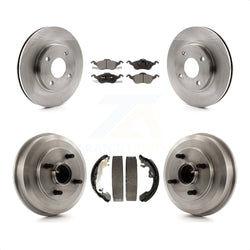 Front Rear Disc Brake Rotors Semi-Metallic Pads And Drum Kit For Ford Focus Wheel Bearing Includes K8F-103257