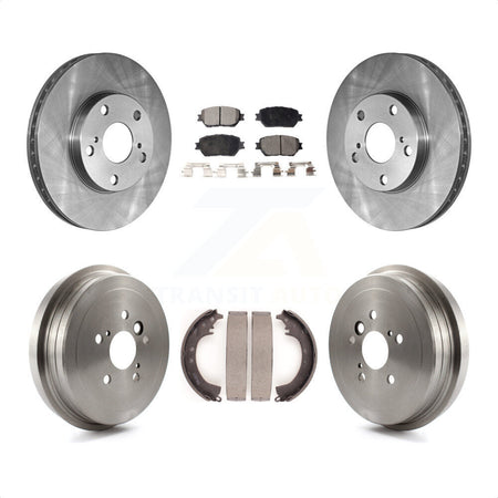 Front Rear Disc Brake Rotors Semi-Metallic Pads And Drum Kit For 2005-2006 Toyota Camry Base LE Vehicles Manufactured In Japan K8F-103264 by Transit Auto