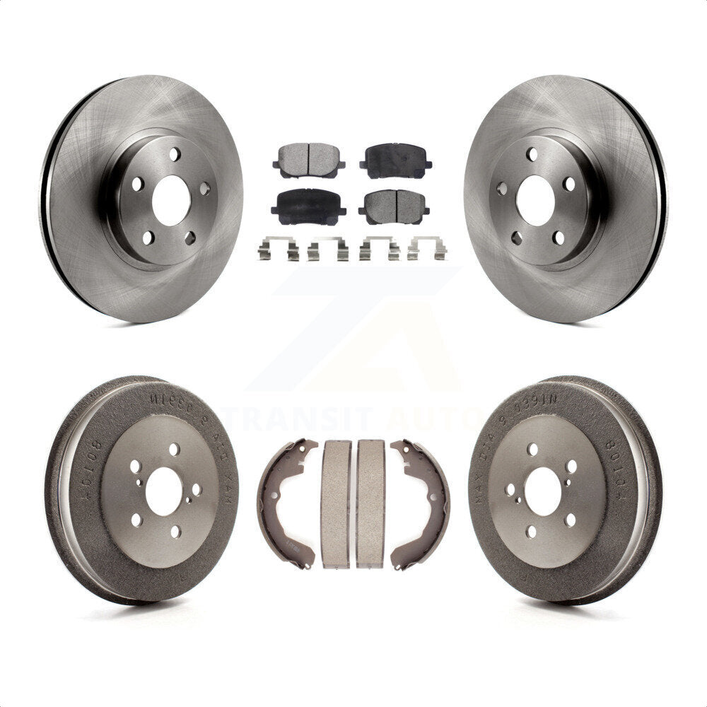 Front Rear Disc Brake Rotors Semi-Metallic Pads And Drum Kit For Toyota Matrix Pontiac Vibe K8F-103270 by Transit Auto