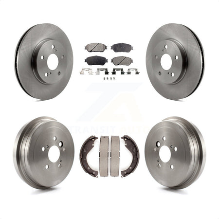 Front Rear Disc Brake Rotors Semi-Metallic Pads And Drum Kit For 2006 Toyota Camry SE XLE Vehicles Manufactured In USA K8F-103274 by Transit Auto