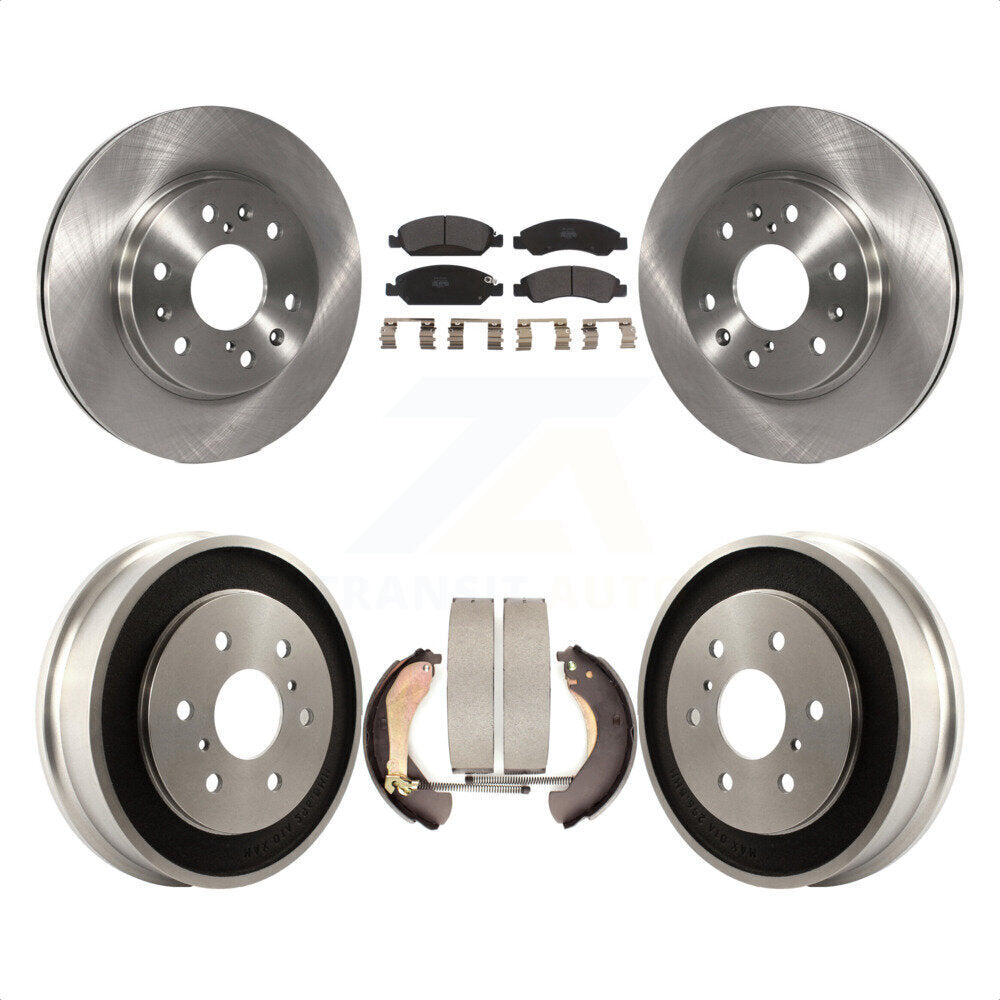 Front Rear Disc Brake Rotors Semi-Metallic Pads And Drum Kit For Chevrolet Silverado 1500 GMC Sierra Classic K8F-103276 by Transit Auto