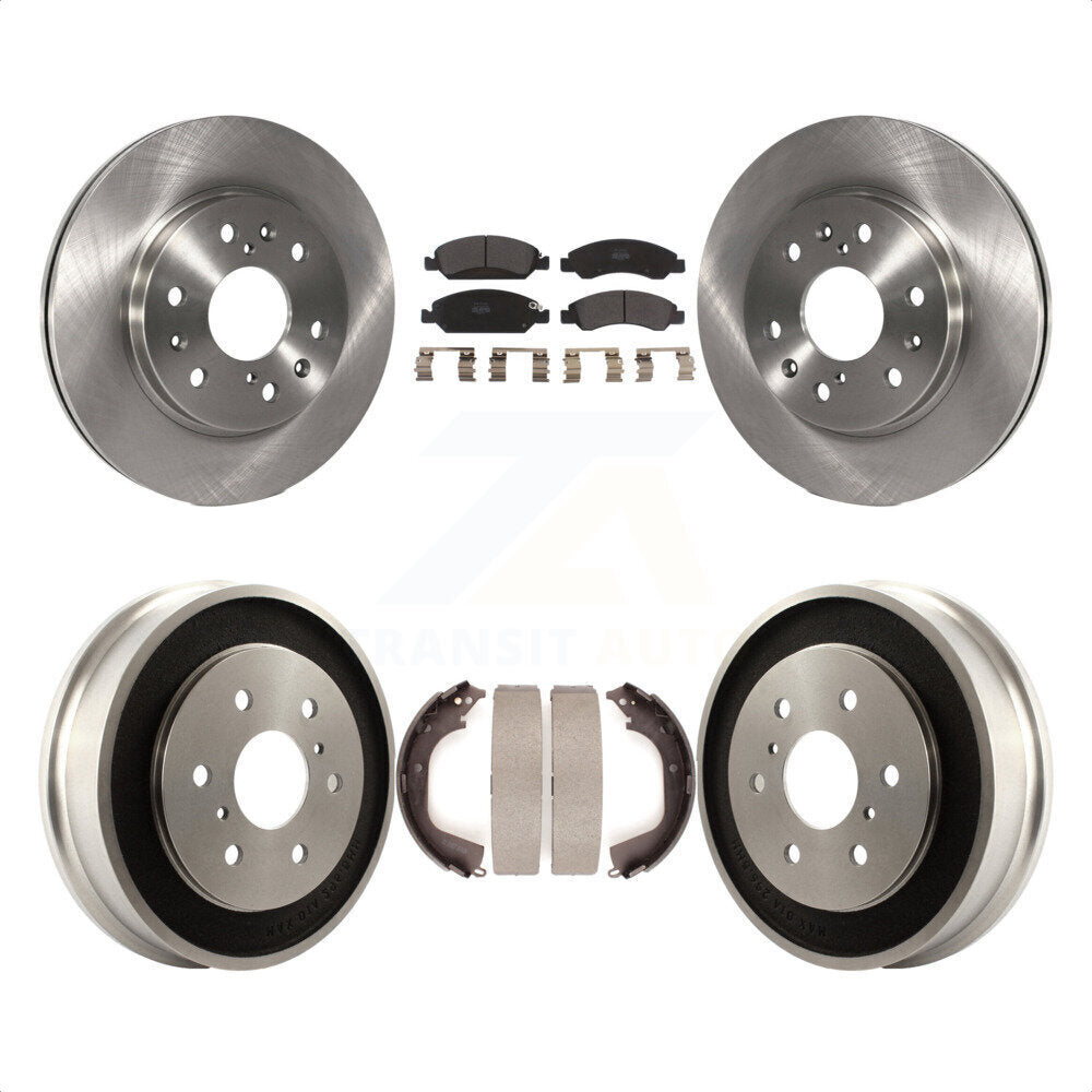 Front Rear Disc Brake Rotors Semi-Metallic Pads And Drum Kit For 2008-2008 Chevrolet Silverado 1500 GMC Sierra With Vehicles Using Hold Down Pins K8F-103278 by Transit Auto