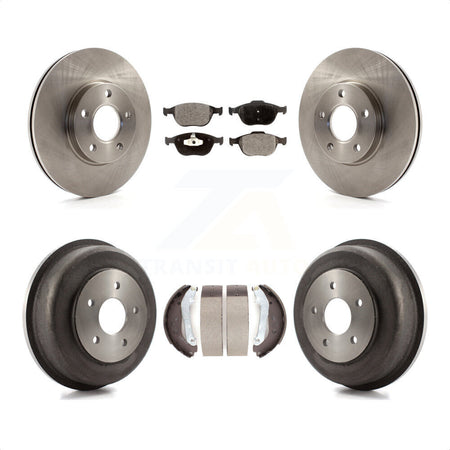 Front Rear Disc Brake Rotors Semi-Metallic Pads And Drum Kit For 2010-2013 Ford Connect K8F-103282 by Transit Auto