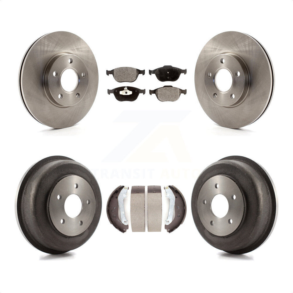 Front Rear Disc Brake Rotors Semi-Metallic Pads And Drum Kit For 2010-2013 Ford Connect K8F-103282 by Transit Auto