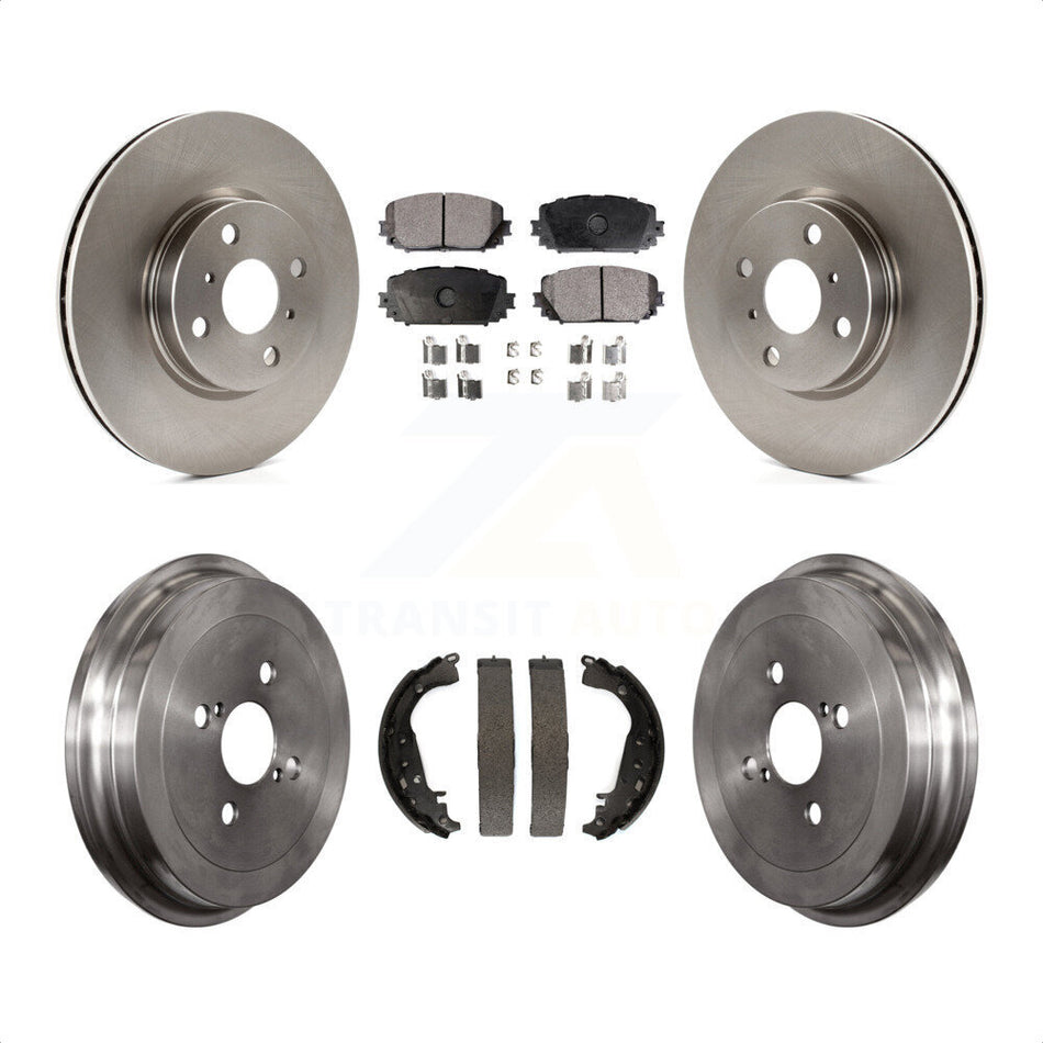 Front Rear Disc Brake Rotors Semi-Metallic Pads And Drum Kit For Toyota Yaris K8F-103284 by Transit Auto