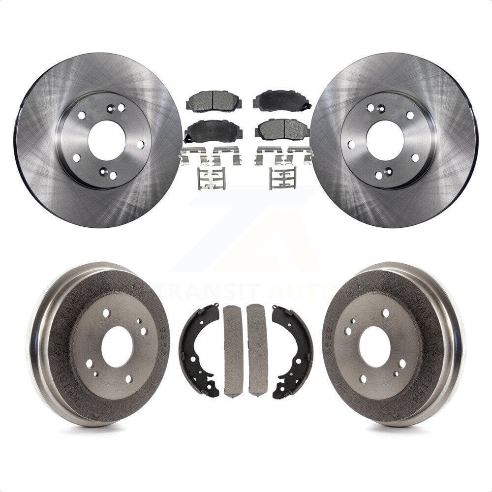 Front Rear Disc Brake Rotors Semi-Metallic Pads And Drum Kit For 1998-2002 Honda Accord 3.0L K8F-103286 by Transit Auto