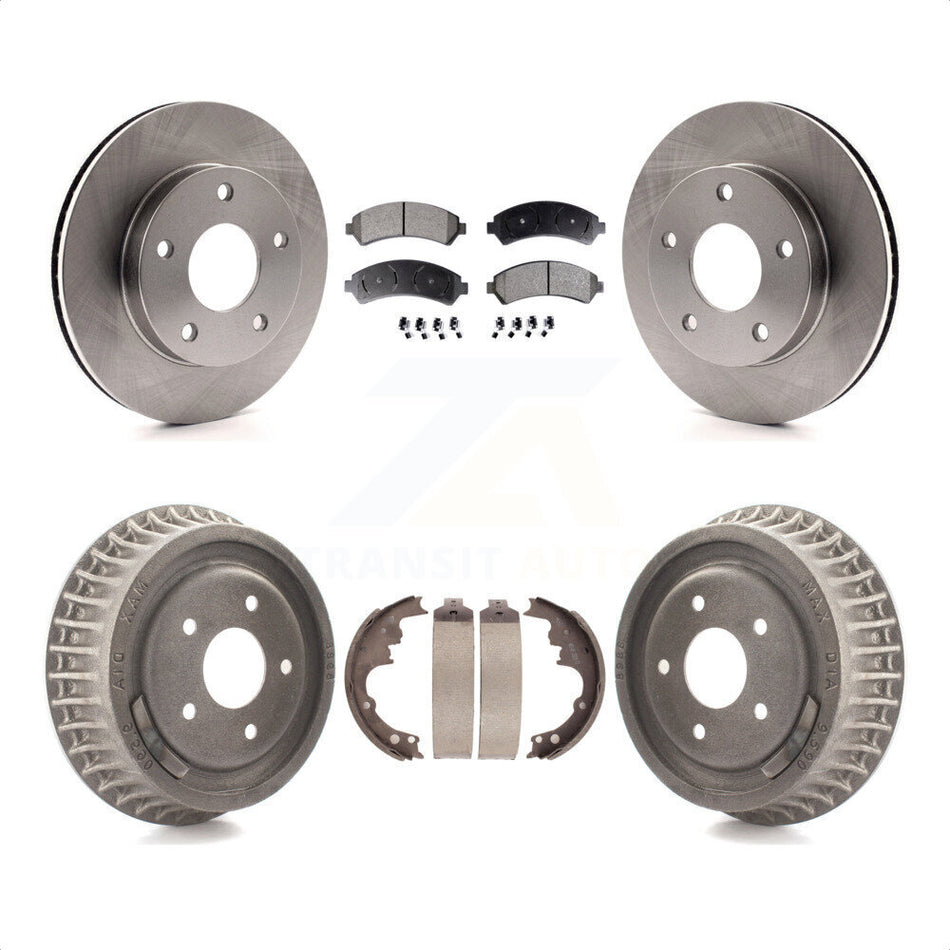 Front Rear Disc Brake Rotors Semi-Metallic Pads And Drum Kit For 1997-1997 Chevrolet Blazer GMC Jimmy K8F-103296 by Transit Auto