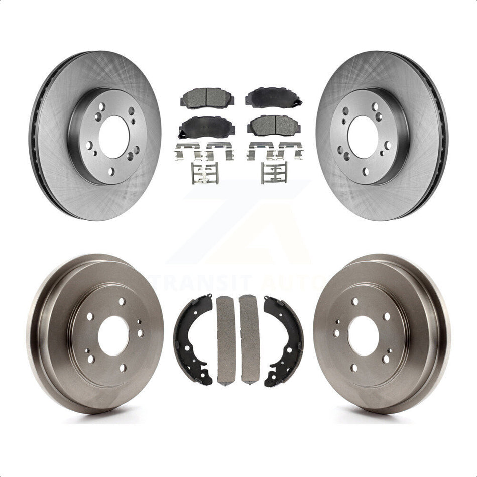 Front Rear Disc Brake Rotors Semi-Metallic Pads And Drum Kit For 1997-2001 Honda CR-V K8F-103312 by Transit Auto