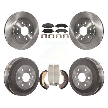 Front Rear Disc Brake Rotors Semi-Metallic Pads And Drum Kit For 2009-2009 Chevrolet Silverado 1500 GMC Sierra Except Vehicles Using Hold Down Pins K8F-103335 by Transit Auto