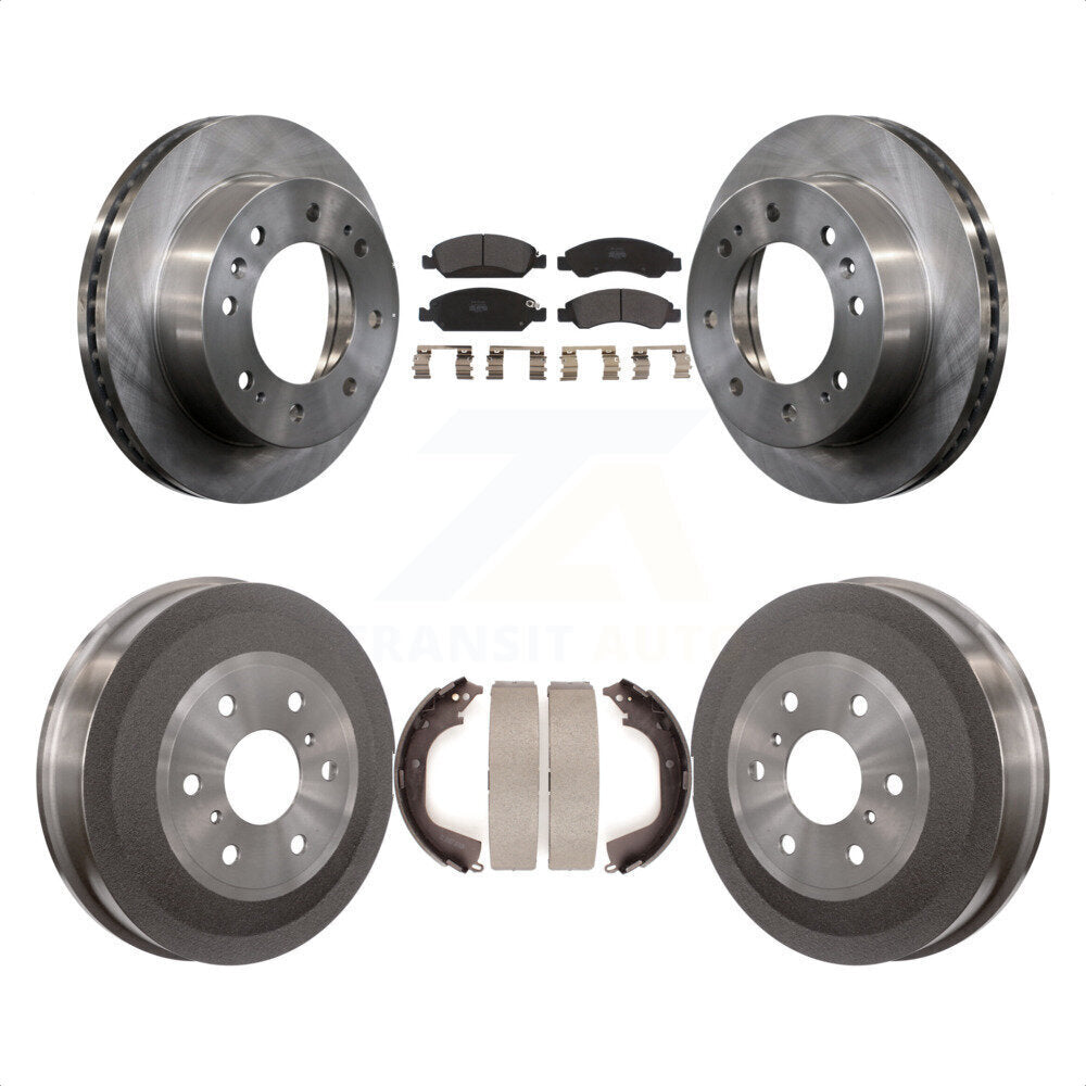 Front Rear Disc Brake Rotors Semi-Metallic Pads And Drum Kit For 2011 Chevrolet Silverado 1500 Hybrid K8F-103336 by Transit Auto