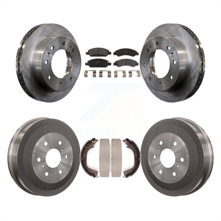 Front Rear Disc Brake Rotors Semi-Metallic Pads And Drum Kit For 2011 Chevrolet Silverado 1500 Hybrid K8F-103336 by Transit Auto