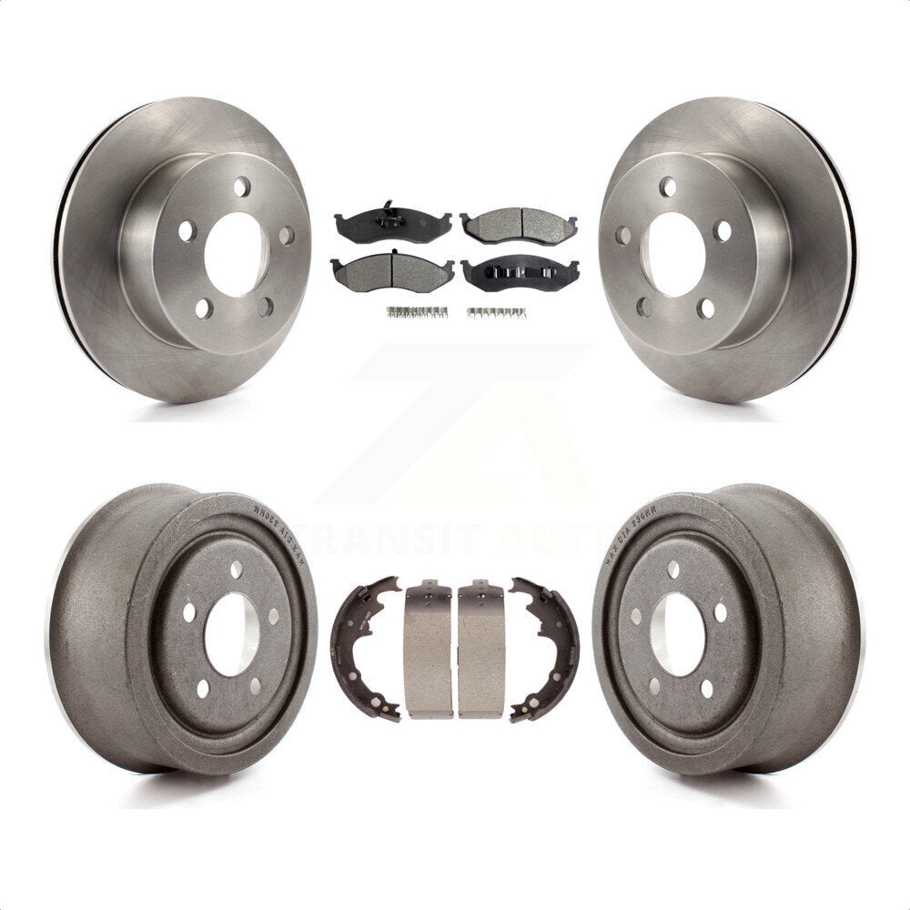 Front Rear Disc Brake Rotors Semi-Metallic Pads And Drum Kit For Jeep Wrangler K8F-103341 by Transit Auto