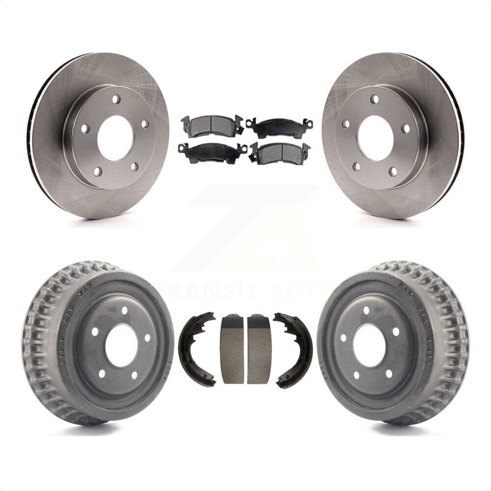 Front Rear Disc Brake Rotors Semi-Metallic Pads And Drum Kit For GMC Jimmy K8F-103349 by Transit Auto