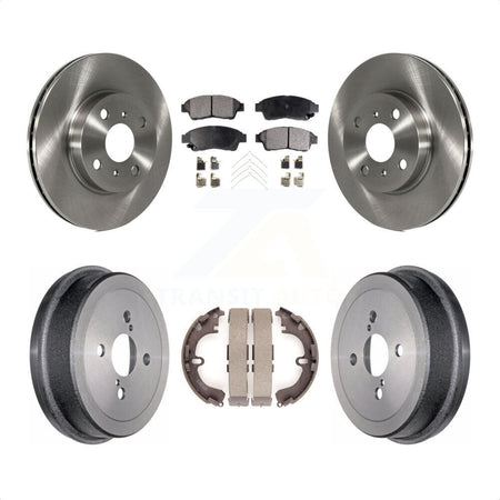 Front Rear Disc Brake Rotors Semi-Metallic Pads And Drum Kit For 1993-1997 Toyota Corolla Geo Prizm K8F-103350 by Transit Auto