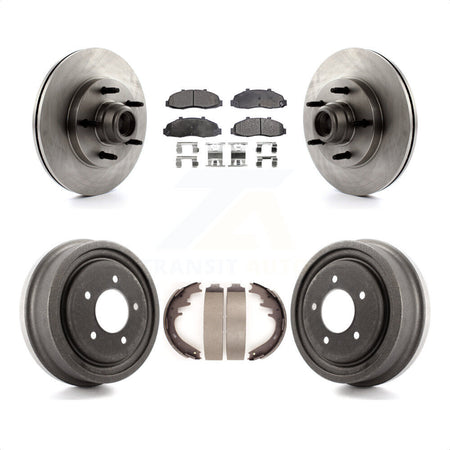 Front Rear Disc Brake Rotors Hub Assembly Semi-Metallic Pads And Drum Kit For Ford F-150 K8F-103383 by Transit Auto