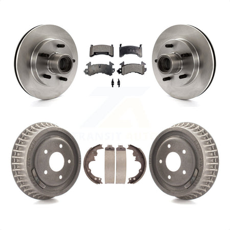 Front Rear Disc Brake Rotors Hub Assembly Semi-Metallic Pads And Drum Kit For Chevrolet S10 GMC Sonoma Blazer Jimmy Isuzu Hombre K8F-103389 by Transit Auto