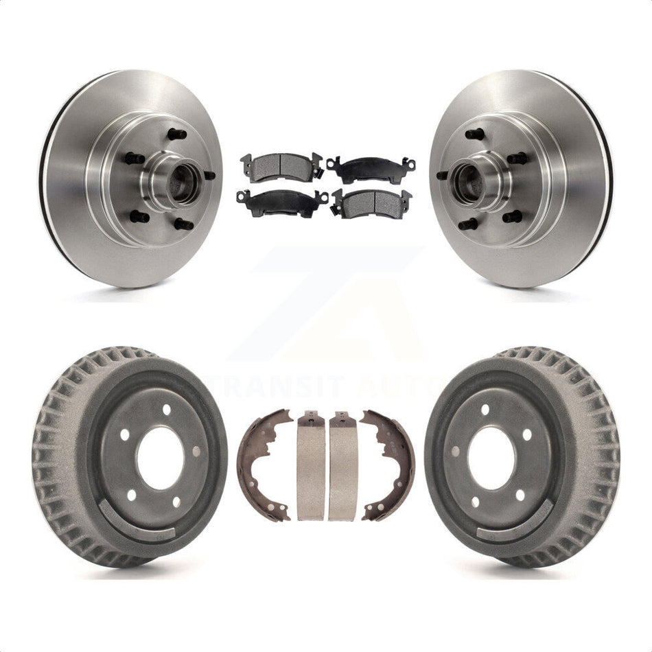 Front Rear Disc Brake Rotors Hub Assembly Semi-Metallic Pads And Drum Kit For Chevrolet Astro GMC Safari K8F-103398 by Transit Auto