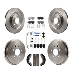 Front Rear Disc Brake Rotors Semi-Metallic Pads And Drum Kit (7Pc) For 2017-2019 Nissan Sentra Turbocharged K8F-103419