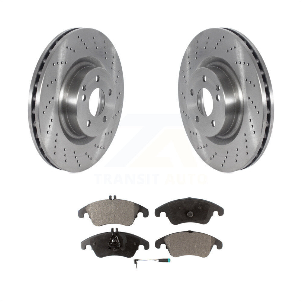 Front Disc Brake Rotors And Semi-Metallic Pads Kit For Mercedes-Benz C250 E400 E550 K8F-103466 by Transit Auto