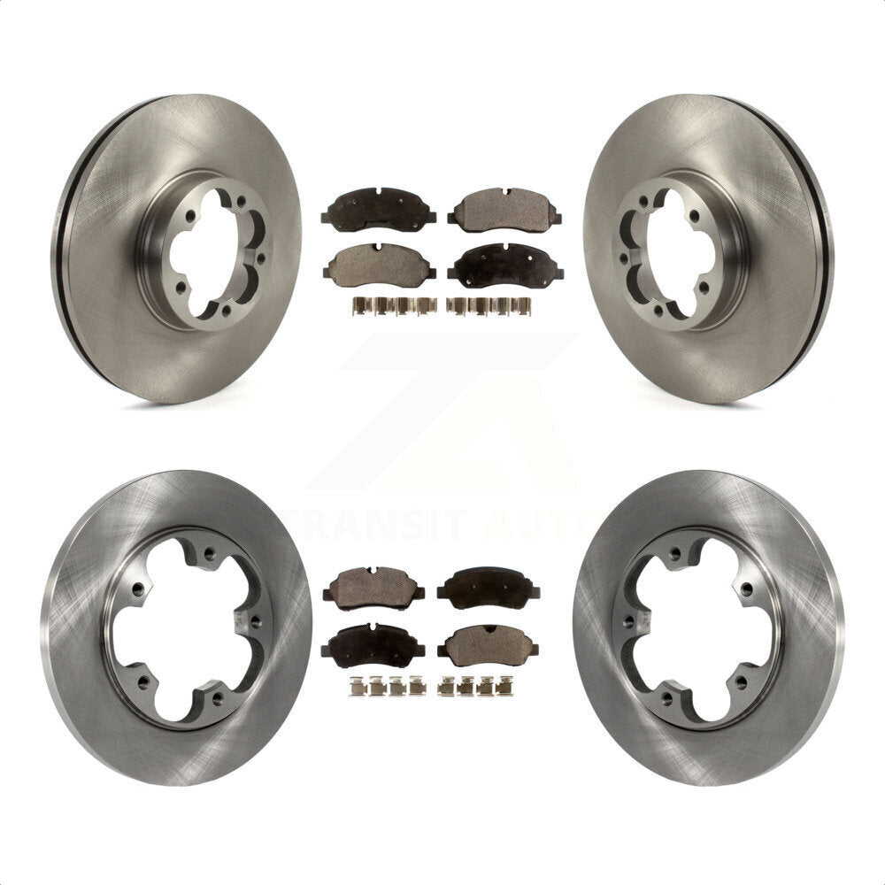 Front Rear Disc Brake Rotors And Semi-Metallic Pads Kit For 2016 Ford Transit-350 HD With 5 Lug Wheels K8F-103498 by Transit Auto