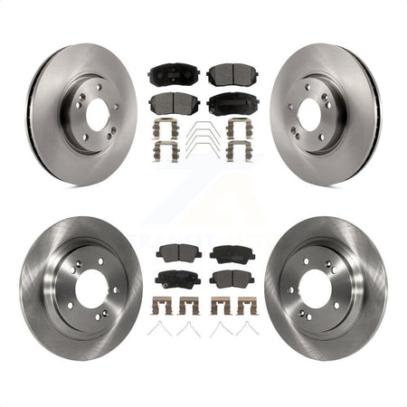 Front Rear Disc Brake Rotors And Semi-Metallic Pads Kit For 2017-2018 Kia Soul EV K8F-103504 by Transit Auto