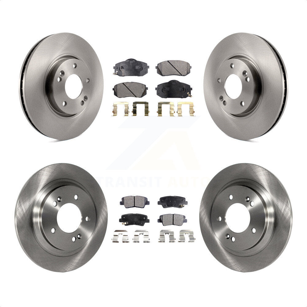 Front Rear Disc Brake Rotors And Semi-Metallic Pads Kit For Kia Soul EV K8F-103506 by Transit Auto