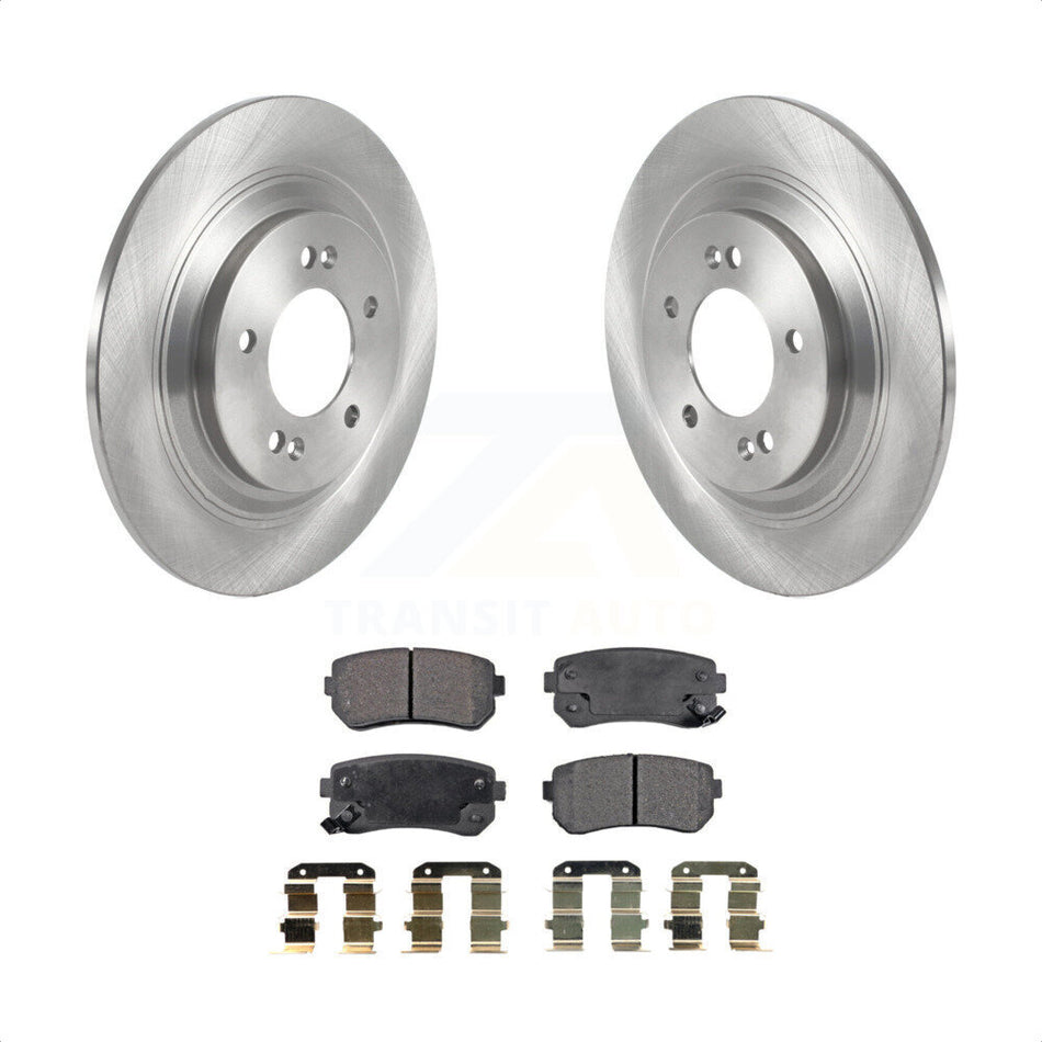 Rear Disc Brake Rotors And Semi-Metallic Pads Kit For 2017 Kia Cadenza Limited Technology With Manual Parking K8F-103531 by Transit Auto