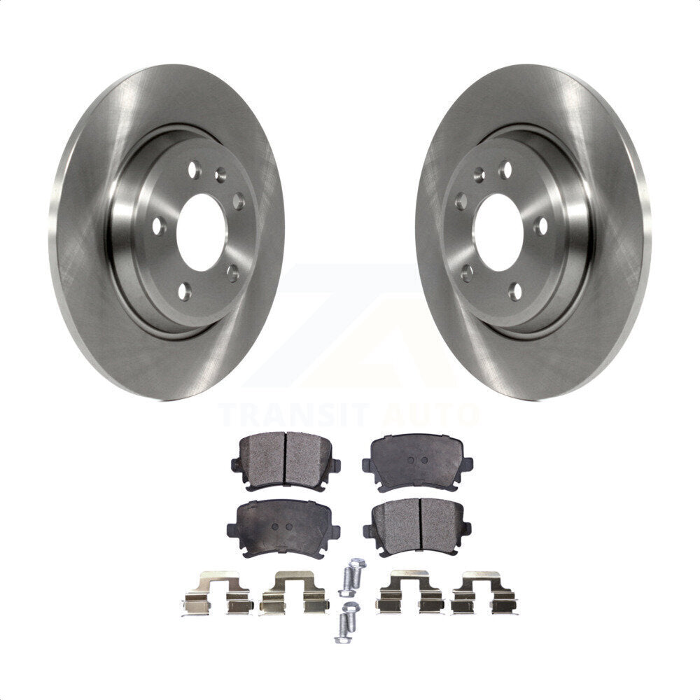 Rear Disc Brake Rotors And Semi-Metallic Pads Kit For 2009 Audi A4 Quattro Convertible With 300mm Diameter Rotor K8F-103538 by Transit Auto