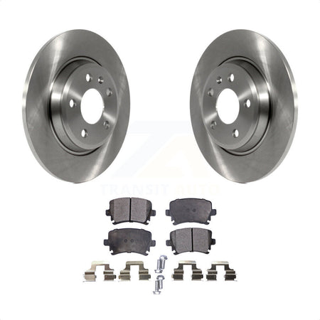 Rear Disc Brake Rotors And Semi-Metallic Pads Kit For 2009 Audi A4 Quattro Convertible With 300mm Diameter Rotor K8F-103538 by Transit Auto