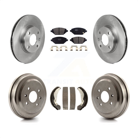Front Rear Disc Brake Rotors Semi-Metallic Pads And Drum Kit For 2016-2021 Chevrolet Spark K8F-103547 by Transit Auto