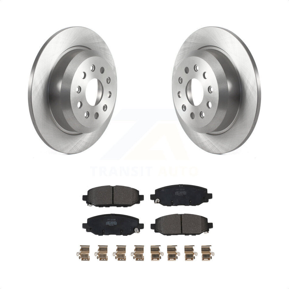 Rear Disc Brake Rotors And Semi-Metallic Pads Kit For 2018-2021 Jeep Wrangler Rubicon With Heavy Duty Brakes Code BR2 & BR6 K8F-103637 by Transit Auto