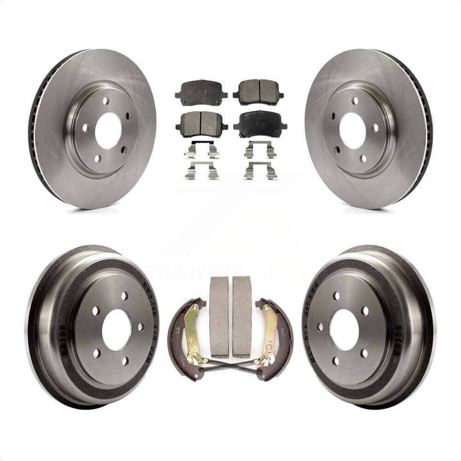 Front Rear Disc Brake Rotors Semi-Metallic Pads And Drum Kit For Chevrolet Malibu K8F-103642 by Transit Auto