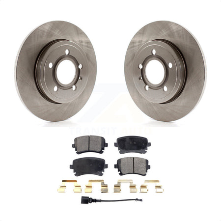 Rear Disc Brake Rotors And Semi-Metallic Pads Kit For 2008 Audi A4 Quattro With 300mm Diameter Rotor K8F-103683 by Transit Auto