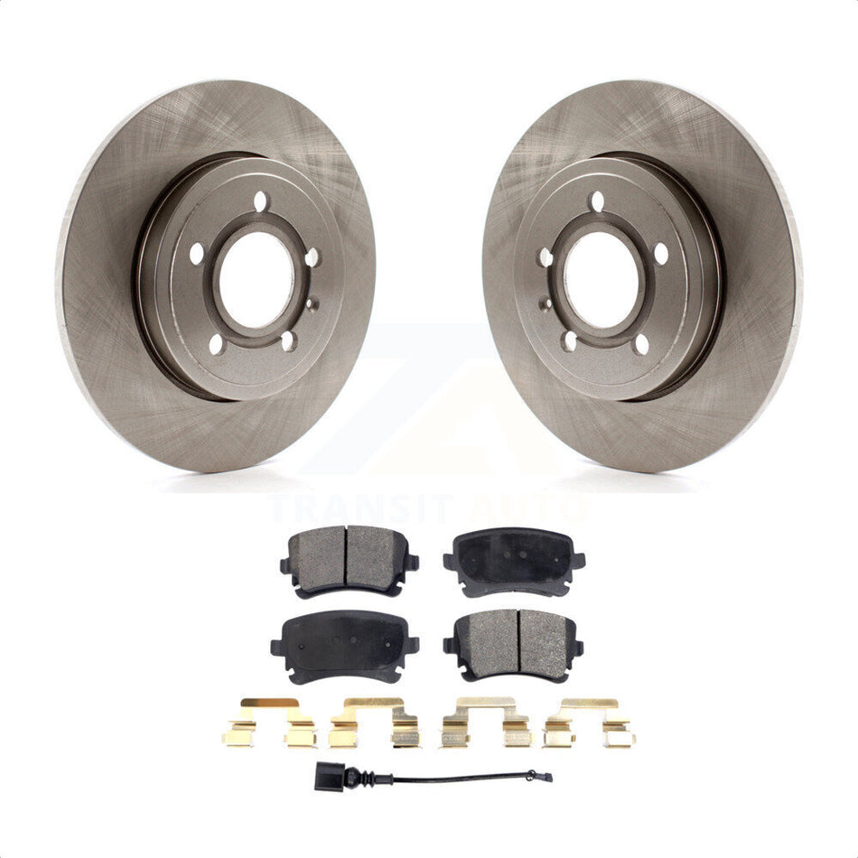 Rear Disc Brake Rotors And Semi-Metallic Pads Kit For 2008 Audi A4 Quattro With 300mm Diameter Rotor K8F-103683 by Transit Auto