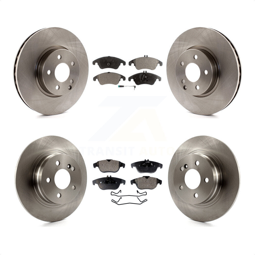 Front Rear Disc Brake Rotors And Semi-Metallic Pads Kit For 2011-2012 Mercedes-Benz C300 With 322mm Diameter Rotor K8F-103694 by Transit Auto