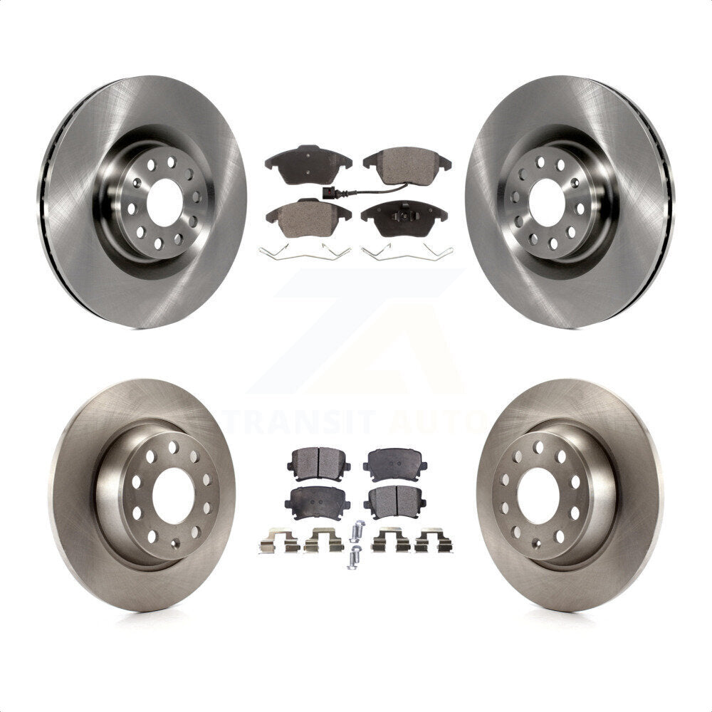 Front Rear Disc Brake Rotors And Semi-Metallic Pads Kit For Volkswagen CC K8F-103722 by Transit Auto