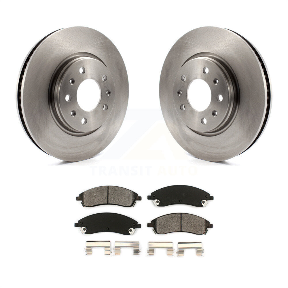 Front Disc Brake Rotors And Semi-Metallic Pads Kit For 2006-2007 Cadillac CTS Base With Sport Suspension 303mm Diameter Rotor K8S-100033 by Transit Auto