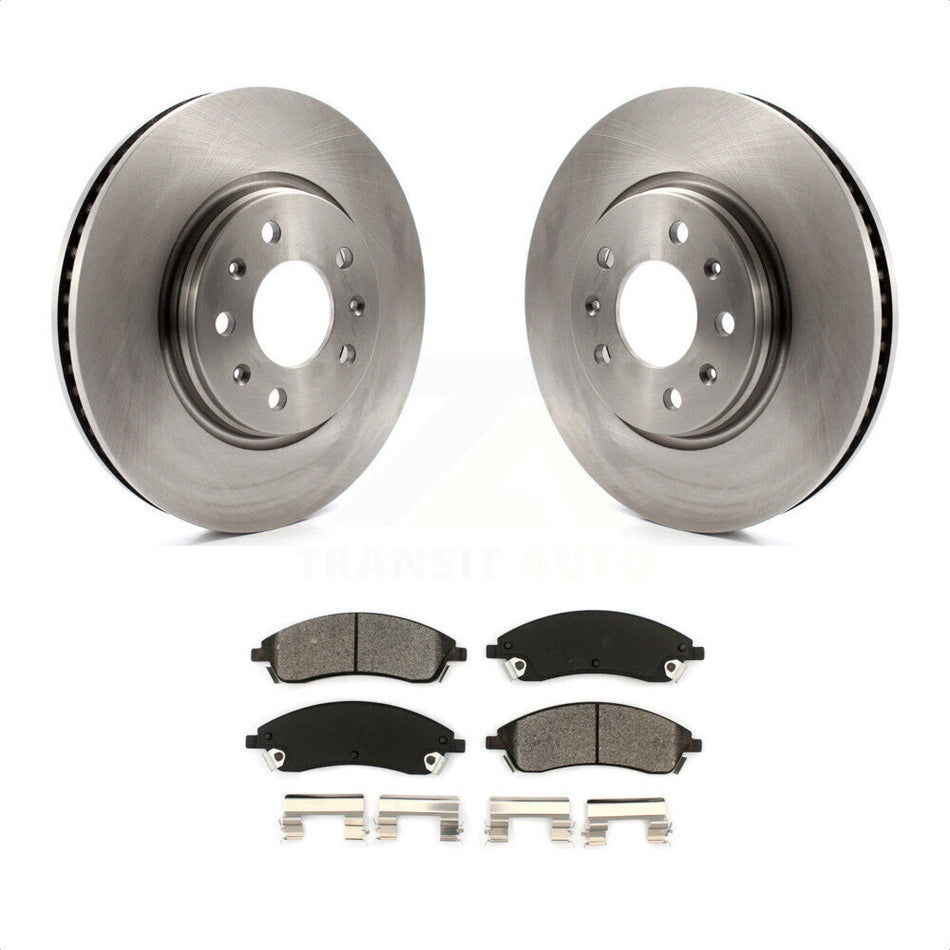 Front Disc Brake Rotors And Semi-Metallic Pads Kit For 2006-2007 Cadillac CTS Base With Sport Suspension 303mm Diameter Rotor K8S-100033 by Transit Auto