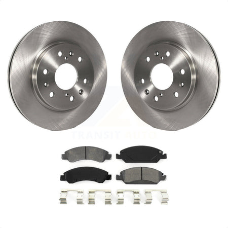 Front Disc Brake Rotor Semi-Metallic Pad Kit For Chevrolet Silverado 1500 GMC Sierra Tahoe Cadillac Yukon Suburban Escalade XL Classic XTS Avalanche ESV Express LD EXT Savana K8S-100050 by Transit Auto