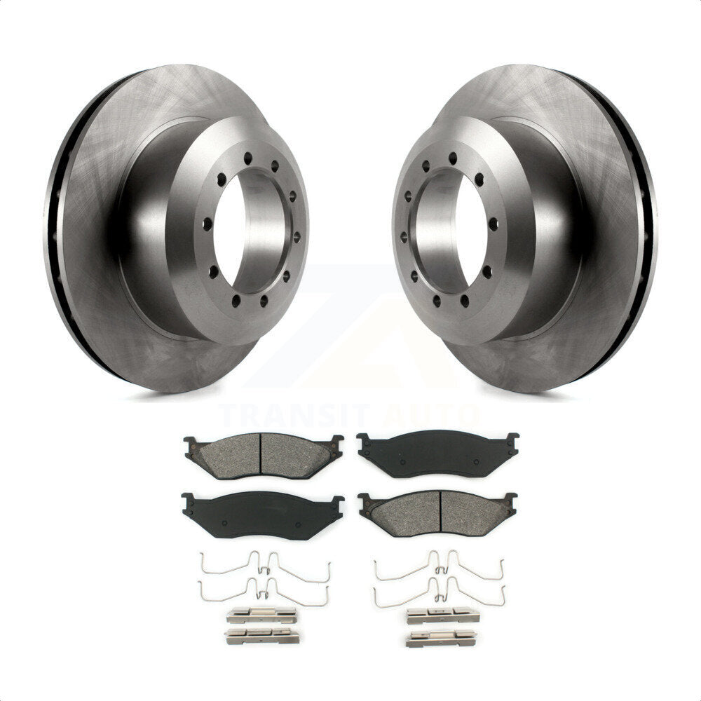 Front Disc Brake Rotors And Semi-Metallic Pads Kit For Ford F59 F-53 Motorhome Chassis F-59 Commercial Stripped K8S-100117 by Transit Auto