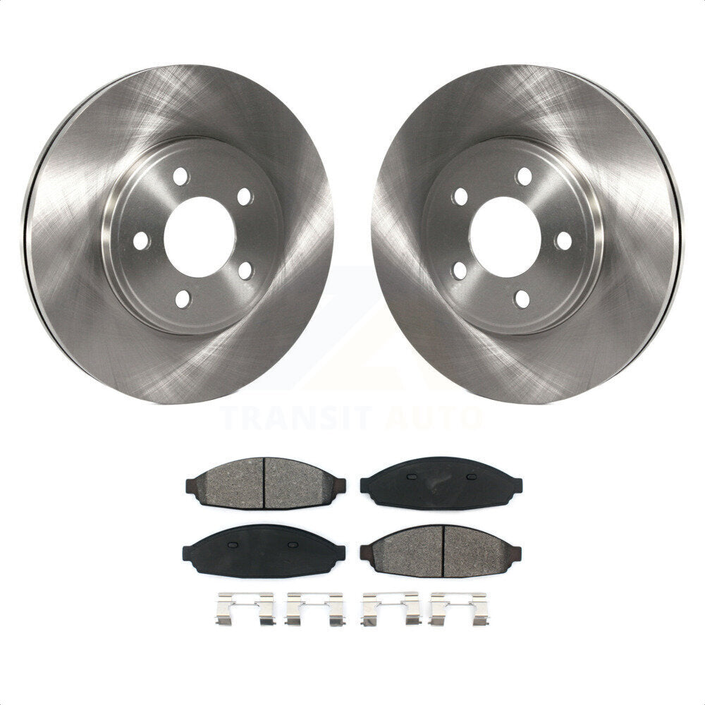 Front Disc Brake Rotors And Semi-Metallic Pads Kit For Ford Crown Victoria Mercury Grand Marquis Lincoln Town Car Marauder K8S-100132 by Transit Auto