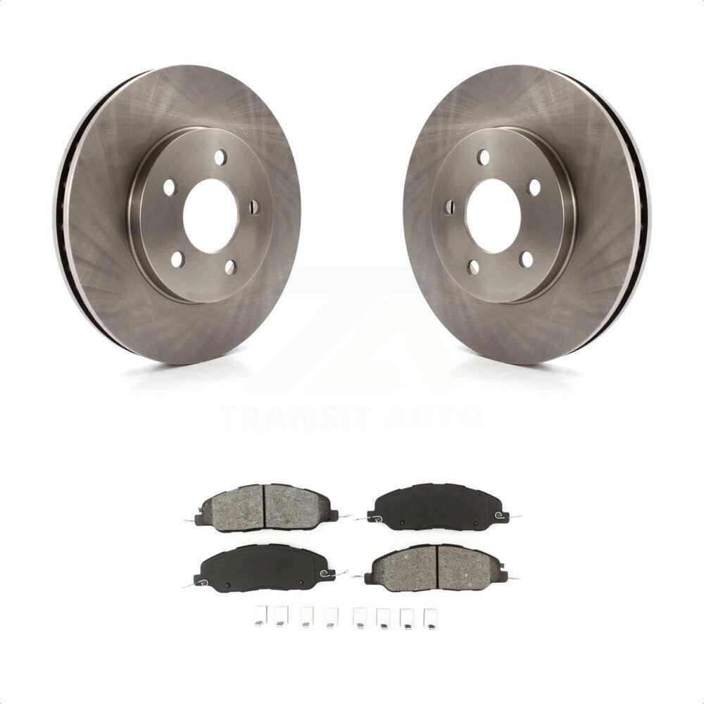 Front Disc Brake Rotors And Semi-Metallic Pads Kit For 2005-2010 Ford Mustang Base K8S-100144 by Transit Auto