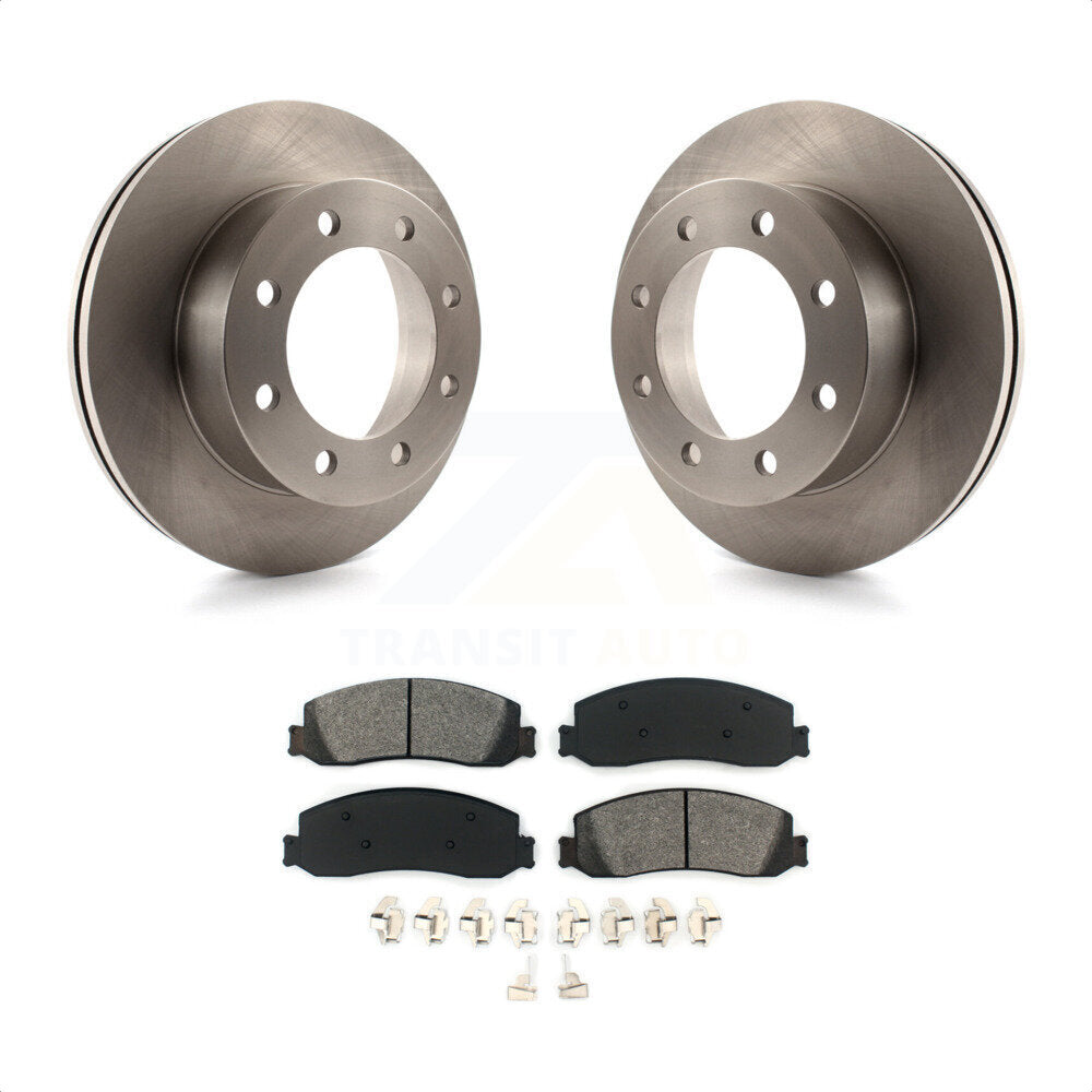 Front Disc Brake Rotors And Semi-Metallic Pads Kit For 2011 Ford F-350 Super Duty 4WD With Dual Rear Wheels K8S-100149 by Transit Auto