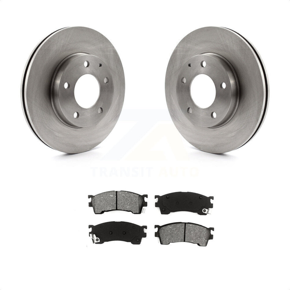 Front Disc Brake Rotors And Semi-Metallic Pads Kit For 2002 Mazda 626 2.5L with Drum rear brakes K8S-100334 by Transit Auto