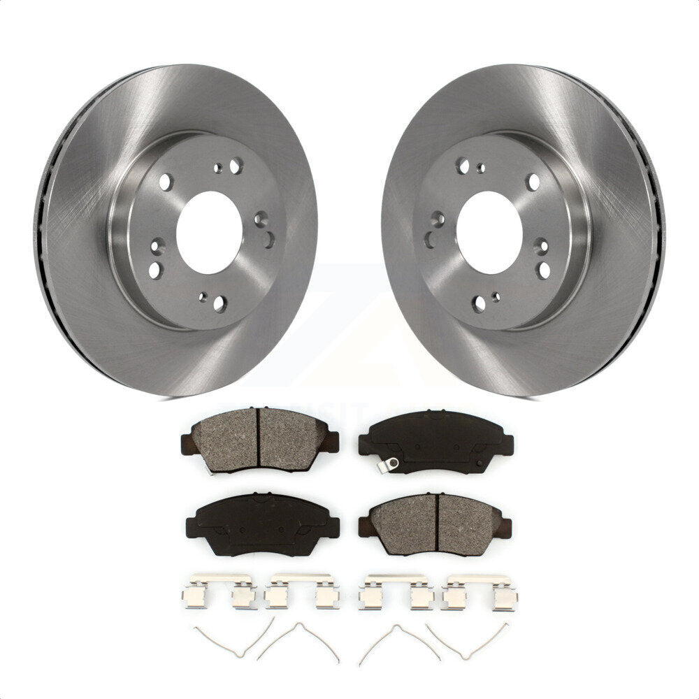 Front Disc Brake Rotors And Semi-Metallic Pads Kit For Honda Civic Acura RSX CR-Z K8S-100383 by Transit Auto