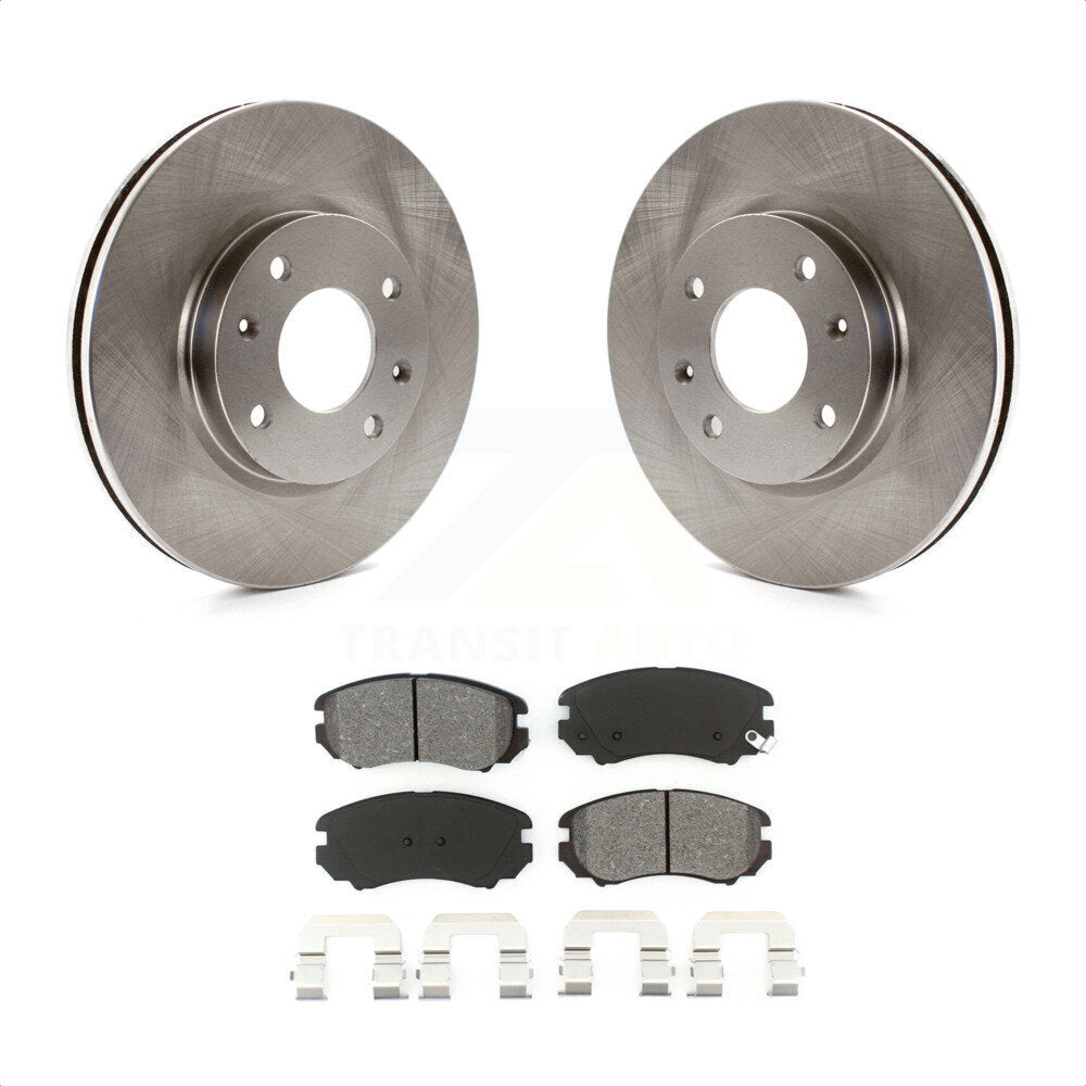 Front Disc Brake Rotors And Semi-Metallic Pads Kit For Hyundai Sonata Kia Optima Magentis K8S-100452 by Transit Auto