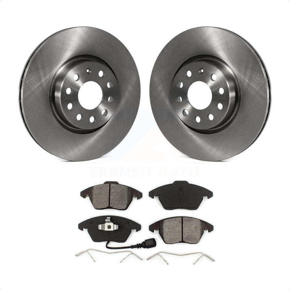 Front Disc Brake Rotors And Semi-Metallic Pads Kit For Volkswagen Jetta Beetle CC Passat GTI Eos Audi A3 TT Quattro Golf K8S-100469 by Transit Auto