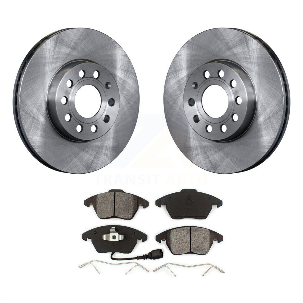 Front Disc Brake Rotors And Semi-Metallic Pads Kit For Volkswagen Jetta Beetle Golf Rabbit Eos Audi A3 GTI Quattro K8S-100483 by Transit Auto